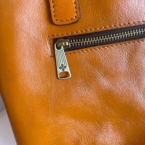 Patricia Nash Adeline Burnished Cutout Tooled Leather Cognac Tote - Picture 5 of 15